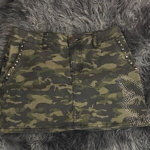 Playboy Bunny Camouflage Mini Skirt with Studded Accents